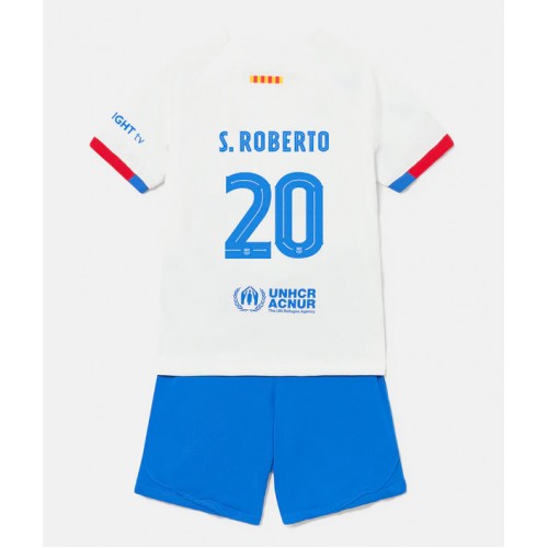 Otroški Nogometni dresi Barcelona Sergi Roberto #20 Gostujoči 2023-24 Kratek Rokav (+ Kratke hlače)